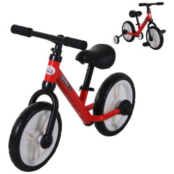 Bicicleta balance com pedais e rodas removíveis assento ajustável 33-38cm crianças +2 anos carga 25kg cor vermelha