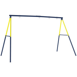 Estrutura de baloiço infantil metálica para 2 baloiços carga 150 kg para assento de baloiço ninho azul