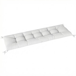 Almofada para banco exterior com tiras de fixação proteção uv50+ recuperação lenta interior exterior 198x65x13 cm creme