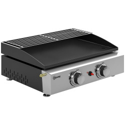 Barbecue a gás com 2 queimadores de 5 kw, barbecue portátil com placa grelha de aquecimento e recipiente para gordura preto