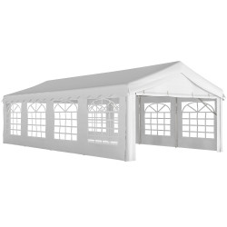 Tenda para festas 4x8 m tenda de jardim com paredes removíveis, porta e janelas upf50+ branco