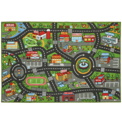 Tapete infantil estrada de cidade 200x150 cm tapete educativo antiderrapante para bebés multicor