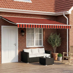 Toldo retrátil elétrico laranja, preto e branco 4 × 3 m