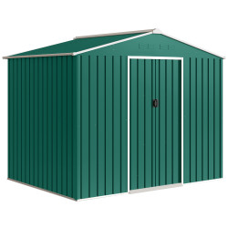 Abrigo de jardim exterior 3,6 m² 236x171x191 cm com portas deslizantes e ranhuras de ventilação verde