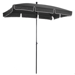 Chapéu de sol retangular de jardim 198x130x240cm chapéu de sol de alumínio com função de inclinação para terraço pátio exterior cinza