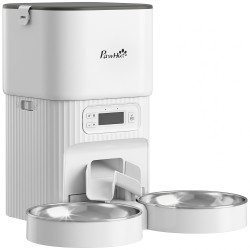 Alimentador automático para gatos/cães 4l com 2 tigelas, dispensador de ração 1-6 refeições por dia e dupla alimentação