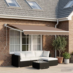 Toldo retrátil elétrico cinzento-acastanhado