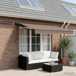 Toldo retrátil elétrico cinzento-acastanhado
