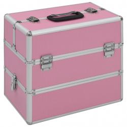 Caixa de maquilhagem 37x24x35 cm alumínio rosa - Imagen 1