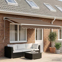 Toldo retrátil elétrico cinzento-acastanhado 4 × 3 m
