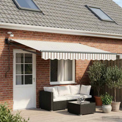 Toldo retrátil elétrico cinza claro e branco