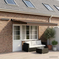 Toldo retrátil elétrico cinzento-acastanhado