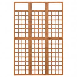 Biombo/treliça 3 painéis madeira de abeto maciça 121x180,5 cm - Imagen 1