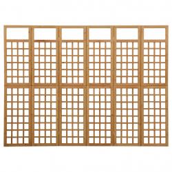 Biombo/treliça 6 painéis madeira de abeto maciça 242,5x180 cm - Imagen 1