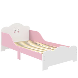 Cama infantil 70x140 cm montessori com grades altas tema algodão-doce para crianças de 3 a 6 anos rosa