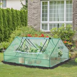 Estufa para Terraço Jardim 180x140x80cm Estufa de Aço e Plástico com Porta e Janelas Enroláveis para Cultivo de Plantas Verduras