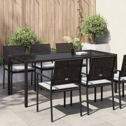 Mesa de jardim castanho vime PE