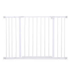 Barreira de segurança para animais de estimação extensível para escadas e portas barreira de segurança para cães 76-107x76 cm branco