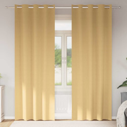 Cortinas blackout com argolas 2 unid. bege 260 x 140 cm