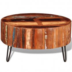 Mesa de centro redonda, madeira maciça reciclada - Imagen 5
