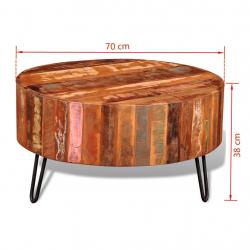 Mesa de centro redonda, madeira maciça reciclada - Imagen 8