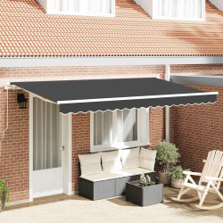 Toldo retrátil antracite 350 x 200 cm tecido