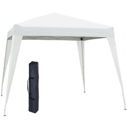 Tenda dobrável tenda com desenho pop up para jardim campismo festas eventos aço e oxford 297x297x250 cm branco