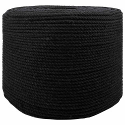 Cordão de algodão 4 mm 100 m preto 100% algodão