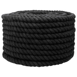 Corda de algodão 16 mm 100 m preto 100% algodão