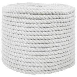 Corda de algodão 14 mm 25 m branco 100% algodão