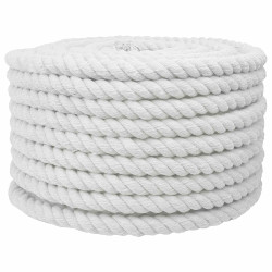 Corda de algodão 16 mm 50 m branco 100% algodão