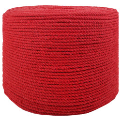 Cordão de algodão 4 mm 100 m vermelho 100% algodão