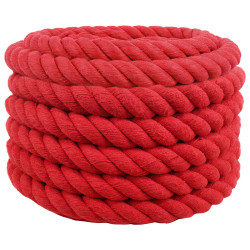 Corda de algodão 60 mm 5 m vermelho 100% algodão