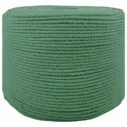 Corda de algodão 8 mm 50 m verde 100% algodão
