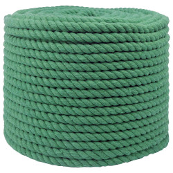 Corda de algodão 10 mm 100 m verde 100% algodão