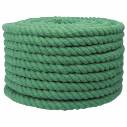 Corda de algodão 20 mm 25 m verde 100% algodão