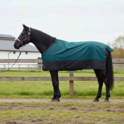Cobertor de cavalo verde escuro e preto 135 cm poliéster