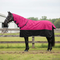 Cobertor de cavalo rosa e preto 145 cm poliéster