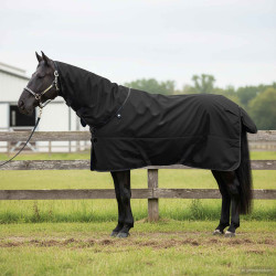 Cobertor de cavalo verde escuro e preto 105 cm poliéster