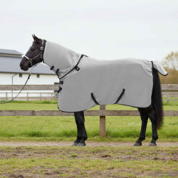 Cobertor de cavalo cinza claro total e rosa 75 cm poliéster