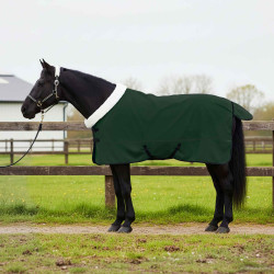 Cobertor de cavalo verde escuro total 155 cm fleece polar