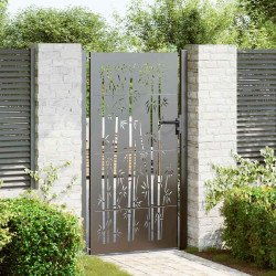 Portão de jardim preto 110 x 180 cm aço revestido a pó