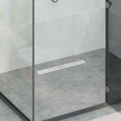 Dreno de chuveiro com design de linha prateado 50 cm
