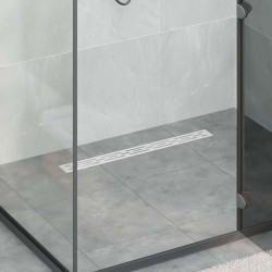 Dreno de chuveiro com design de linha prateado 70 cm