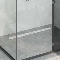 Dreno de chuveiro com design de linha prateado 90 cm