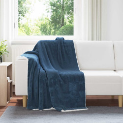 Cobertor azul marinho 130 x 150 cm 1 lã