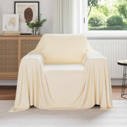 Cobertores de sofá 6 unid. creme 210 x 140 cm 2.48 lã