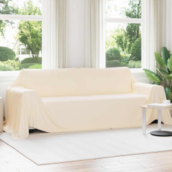 Cobertores de sofá 6 unid. creme 350 x 270 cm 8.09 lã