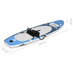 Conjunto prancha de paddle SUP insuflável 360x81x10 cm azul mar - Imagen 12