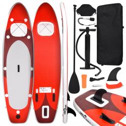 Conjunto prancha de paddle SUP insuflável 360x81x10 cm vermelho - Imagen 1